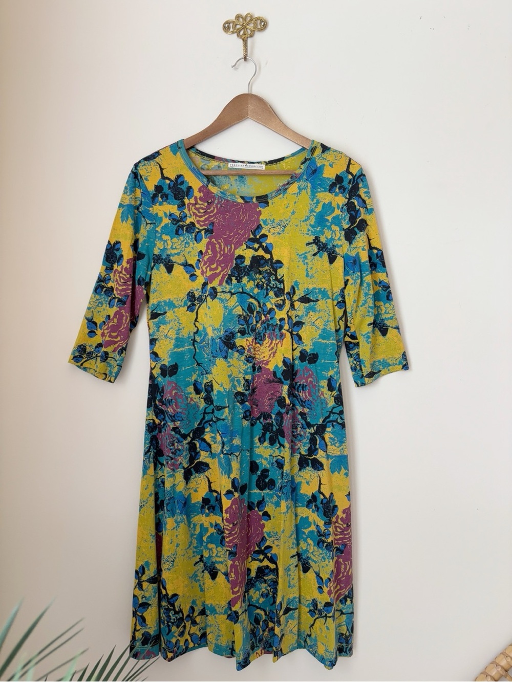 Peruvian Connection Zepherine Dress Citrus Floral Medium
